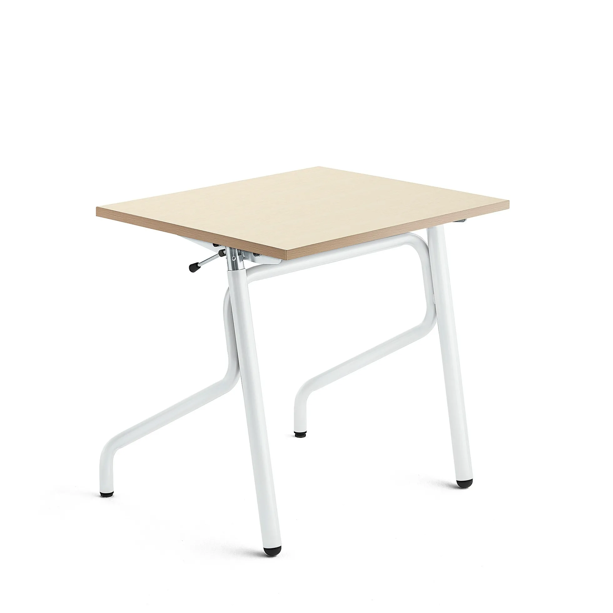 Oppilaspöytä ADJUST Korkeussäädettävä, 700x600 mm, korkeapainelaminaatti HPL, koivu, valkoinen