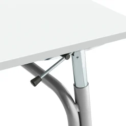 Oppilaspöytä ADJUST Korkeussäädettävä, 700x600 mm, korkeapainelaminaatti HPL, valkoinen, hopeanharmaa
