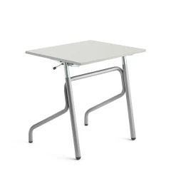 Oppilaspöytä ADJUST Korkeussäädettävä, 700x600 mm, korkeapainelaminaatti HPL, harmaa, hopeanharmaa