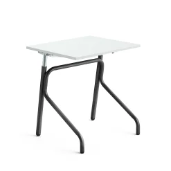 Oppilaspöytä ADJUST Korkeussäädettävä, 700x600 mm, korkeapainelaminaatti HPL, valkoinen, antrasiitinharmaa