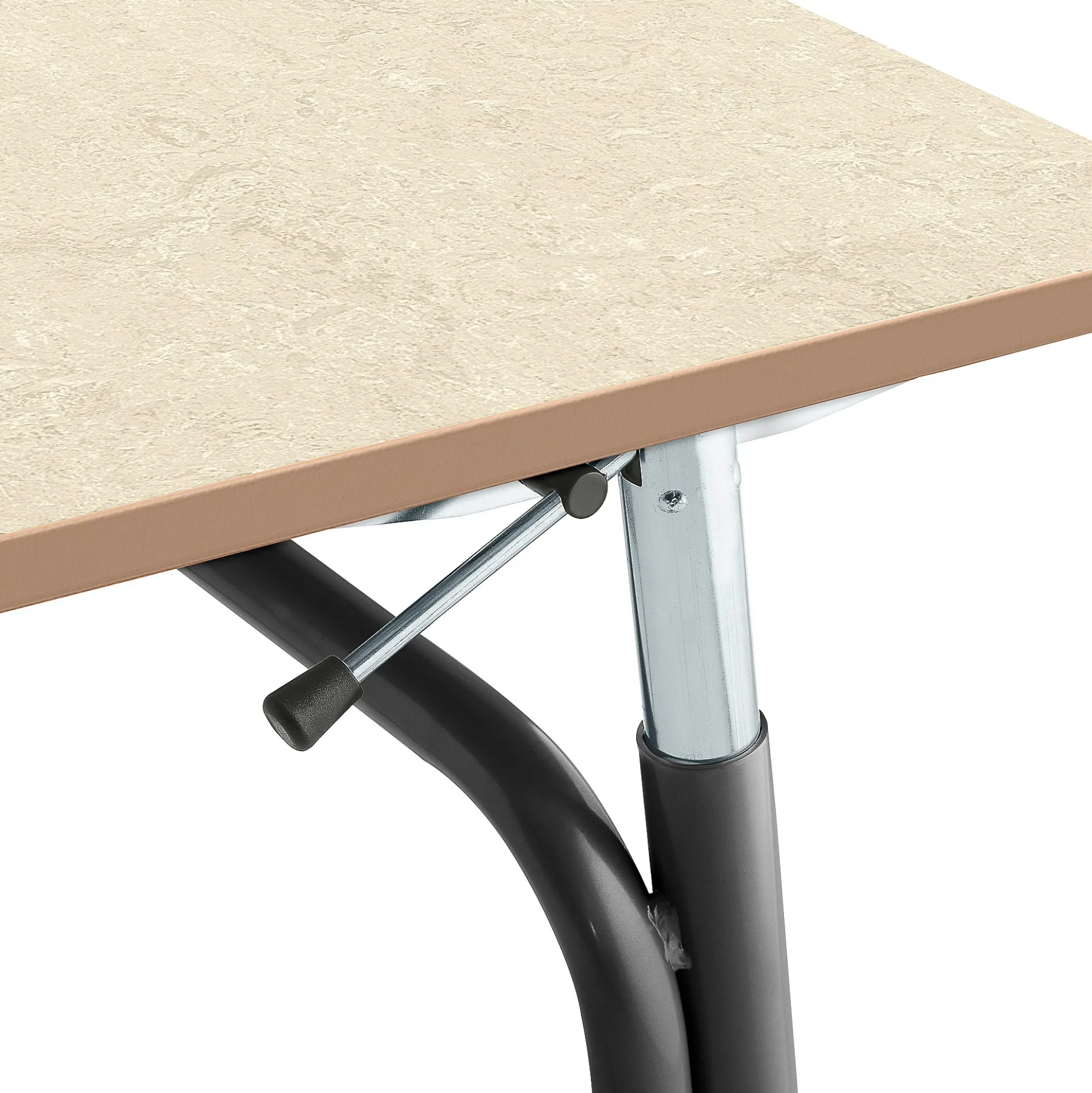 Oppilaspöytä ADJUST Korkeussäädettävä, 700x600 mm, linoleumi, beige, antrasiitinharmaa