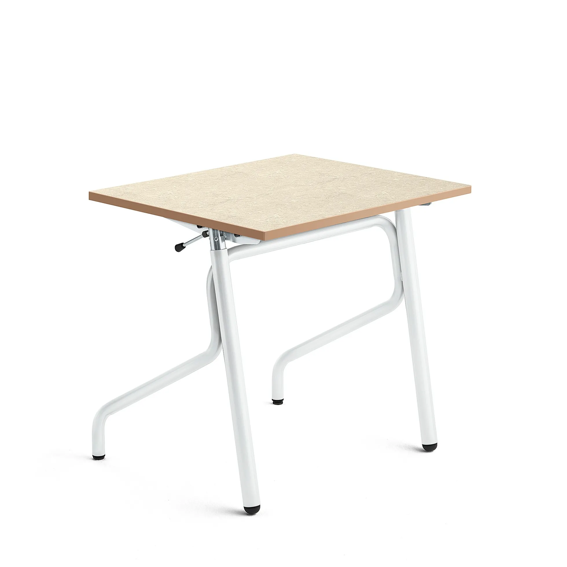 Oppilaspöytä ADJUST Korkeussäädettävä, 700x600 mm, linoleumi, beige, valkoinen