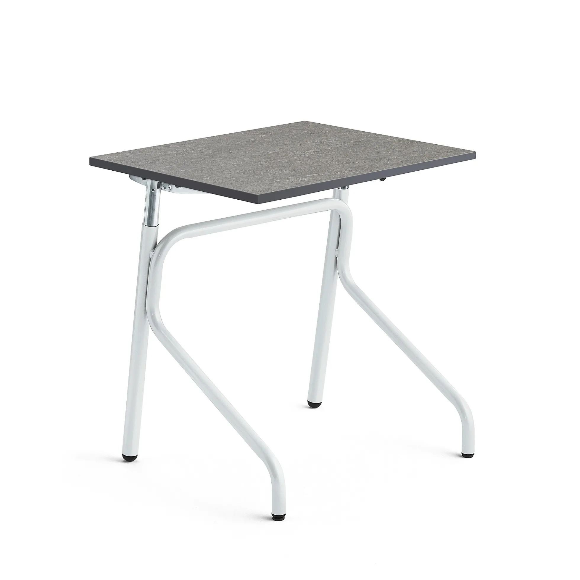 Oppilaspöytä ADJUST Korkeussäädettävä, 700x600 mm, linoleumi, tummanharmaa, valkoinen