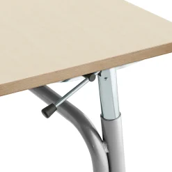 Oppilaspöytä ADJUST Korkeussäädettävä, 700x600 mm, ääntä vaimentava korkeapainelaminaatti HPL, koivu, hopeanharmaa