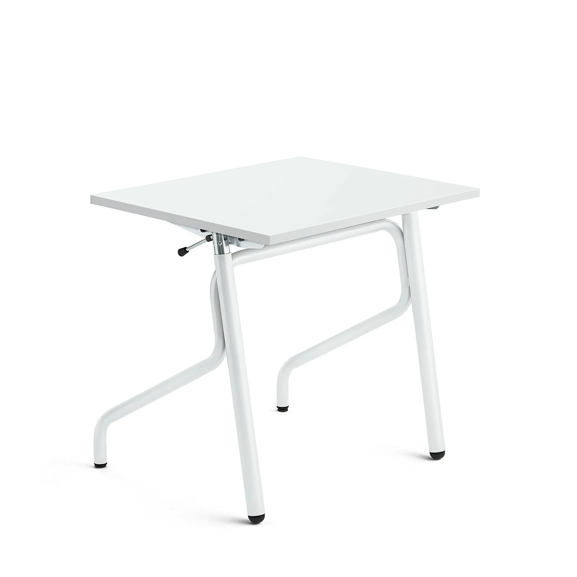 Oppilaspöytä ADJUST Korkeussäädettävä, 700x600 mm, ääntä vaimentava korkeapainelaminaatti HPL, valkoinen, valkoinen