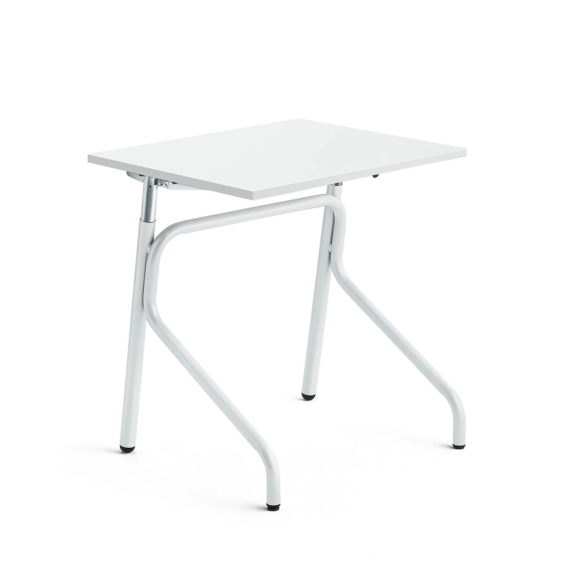 Oppilaspöytä ADJUST Korkeussäädettävä, 700x600 mm, ääntä vaimentava korkeapainelaminaatti HPL, valkoinen, valkoinen