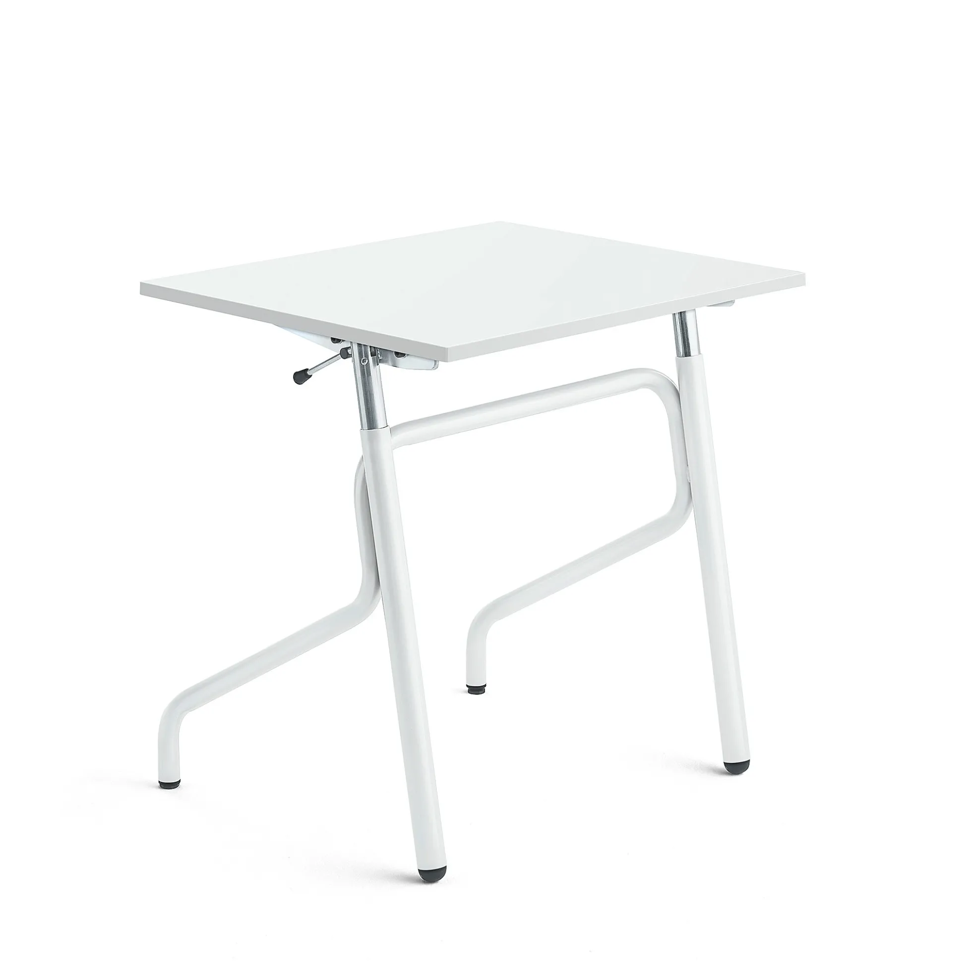 Oppilaspöytä ADJUST Korkeussäädettävä, 700x600 mm, ääntä vaimentava korkeapainelaminaatti HPL, valkoinen, valkoinen