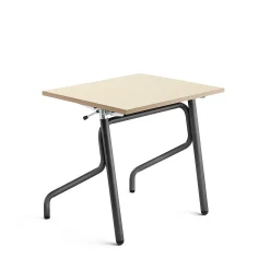 Oppilaspöytä ADJUST Korkeussäädettävä, 700x600 mm, ääntä vaimentava korkeapainelaminaatti HPL, koivu, antrasiitinharmaa
