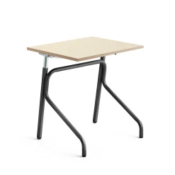 Oppilaspöytä ADJUST Korkeussäädettävä, 700x600 mm, ääntä vaimentava korkeapainelaminaatti HPL, koivu, antrasiitinharmaa