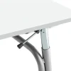 Oppilaspöytä ADJUST Korkeussäädettävä, 700x600 mm, ääntä vaimentava korkeapainelaminaatti HPL, valkoinen, hopeanharmaa
