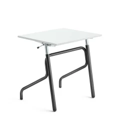 Oppilaspöytä ADJUST Korkeussäädettävä, 700x600 mm, ääntä vaimentava korkeapainelaminaatti HPL, valkoinen, antrasiitinharmaa