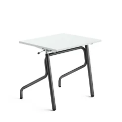 Oppilaspöytä ADJUST Korkeussäädettävä, 700x600 mm, ääntä vaimentava korkeapainelaminaatti HPL, valkoinen, antrasiitinharmaa