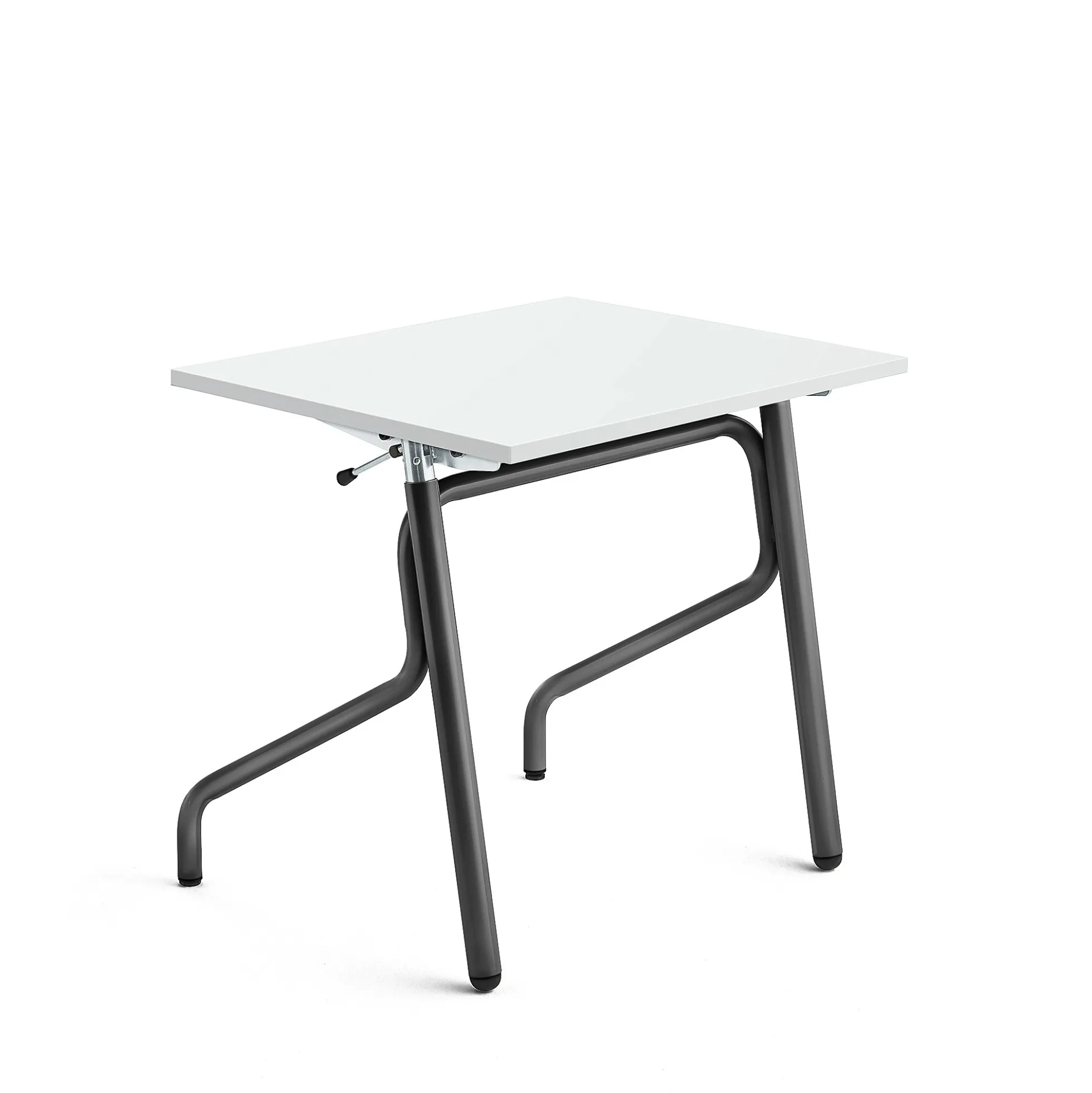 Oppilaspöytä ADJUST Korkeussäädettävä, 700x600 mm, ääntä vaimentava korkeapainelaminaatti HPL, valkoinen, antrasiitinharmaa