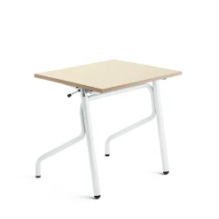 Oppilaspöytä ADJUST Korkeussäädettävä, 700x600 mm, ääntä vaimentava korkeapainelaminaatti HPL, koivu, valkoinen