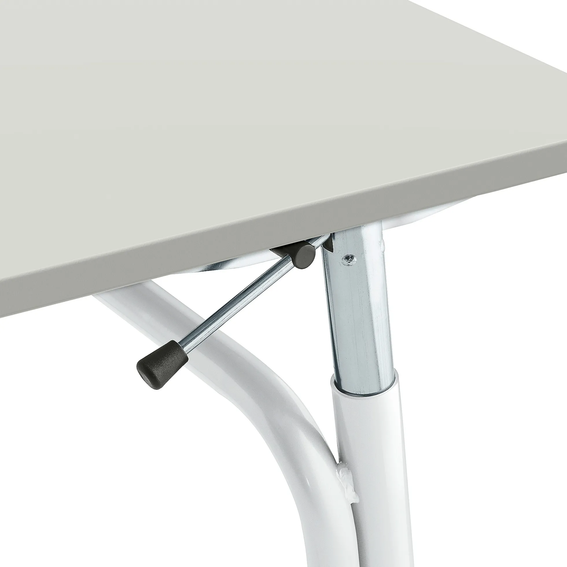 Oppilaspöytä ADJUST Korkeussäädettävä, 700x600 mm, ääntä vaimentava korkeapainelaminaatti HPL, harmaa, valkoinen