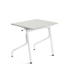 Oppilaspöytä ADJUST Korkeussäädettävä, 700x600 mm, ääntä vaimentava korkeapainelaminaatti HPL, harmaa, valkoinen