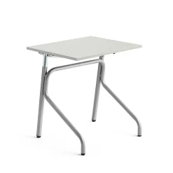 Oppilaspöytä ADJUST Korkeussäädettävä, 700x600 mm, ääntä vaimentava korkeapainelaminaatti HPL, harmaa, hopeanharmaa