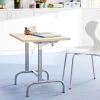 Oppilaspöytä 182 Hopeanharmaa, beige linoleumi