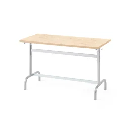 Oppilaspöytä 184 Hopeanharmaa, beige linoleumi