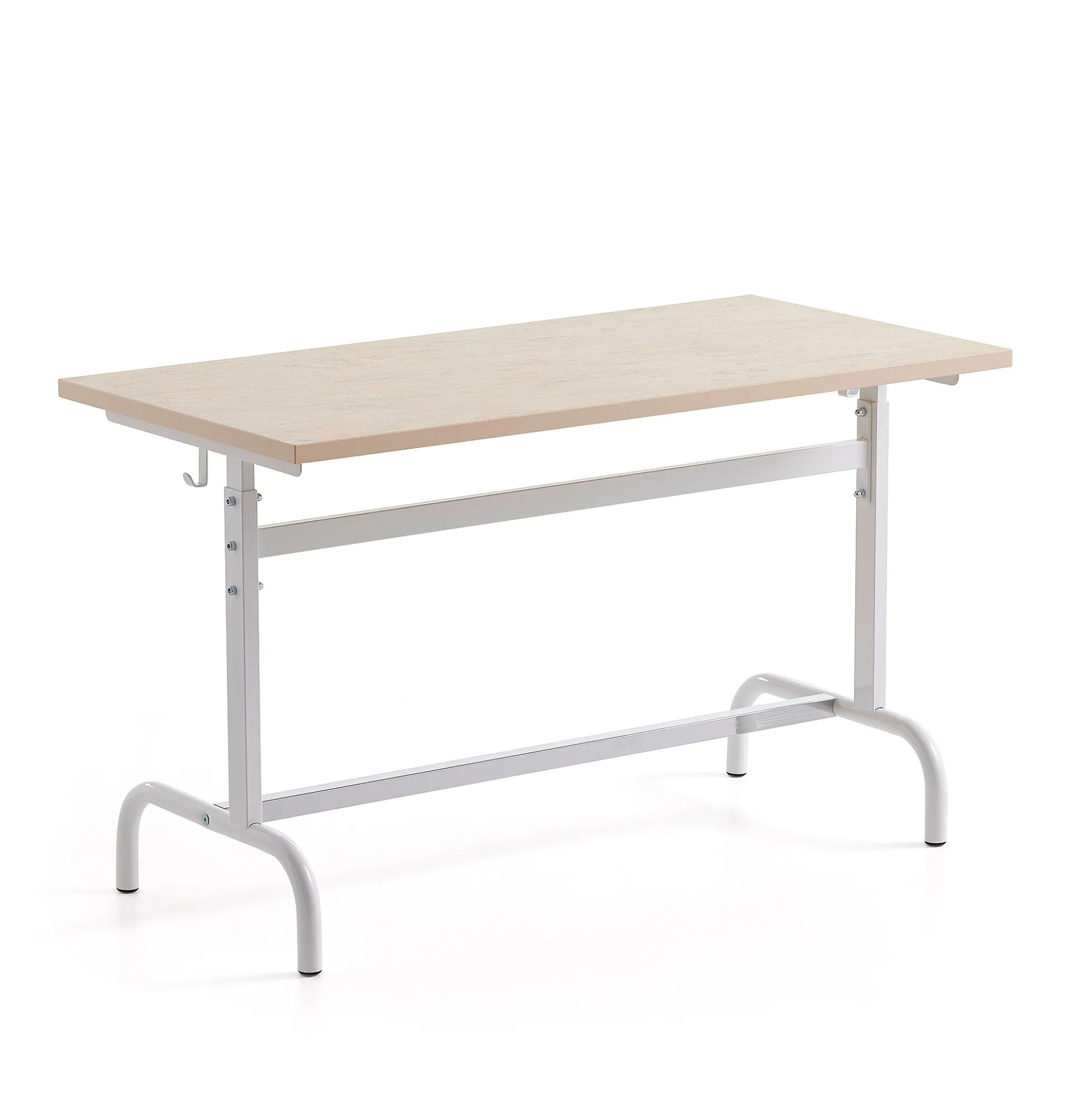 Oppilaspöytä 184 Linoleumi, valkoinen/beige