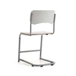 Oppilastuoli ELEVATE Säädettävä korkeus 460–640 mm, hopea/valkoinen
