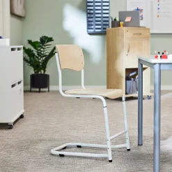 Oppilastuoli ELEVATE Säädettävä korkeus 460–640 mm, valkoinen/koivu