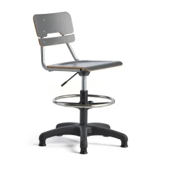 Oppilastuoli LEGERE Korkeussäädettävä, pieni istuin, liukunastat, korkeus: 400-520 mm, antrasiitinharmaa