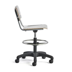 Oppilastuoli LEGERE korkeussäädettävä Pieni istuin, pyörällinen, korkeus:530-720 mm, harmaa
