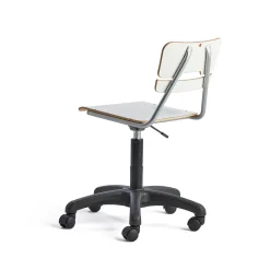 Oppilastuoli LEGERE Korkeussäädettävä, pieni istuin, pyörällinen, korkeus: 430-550 mm, valkoinen