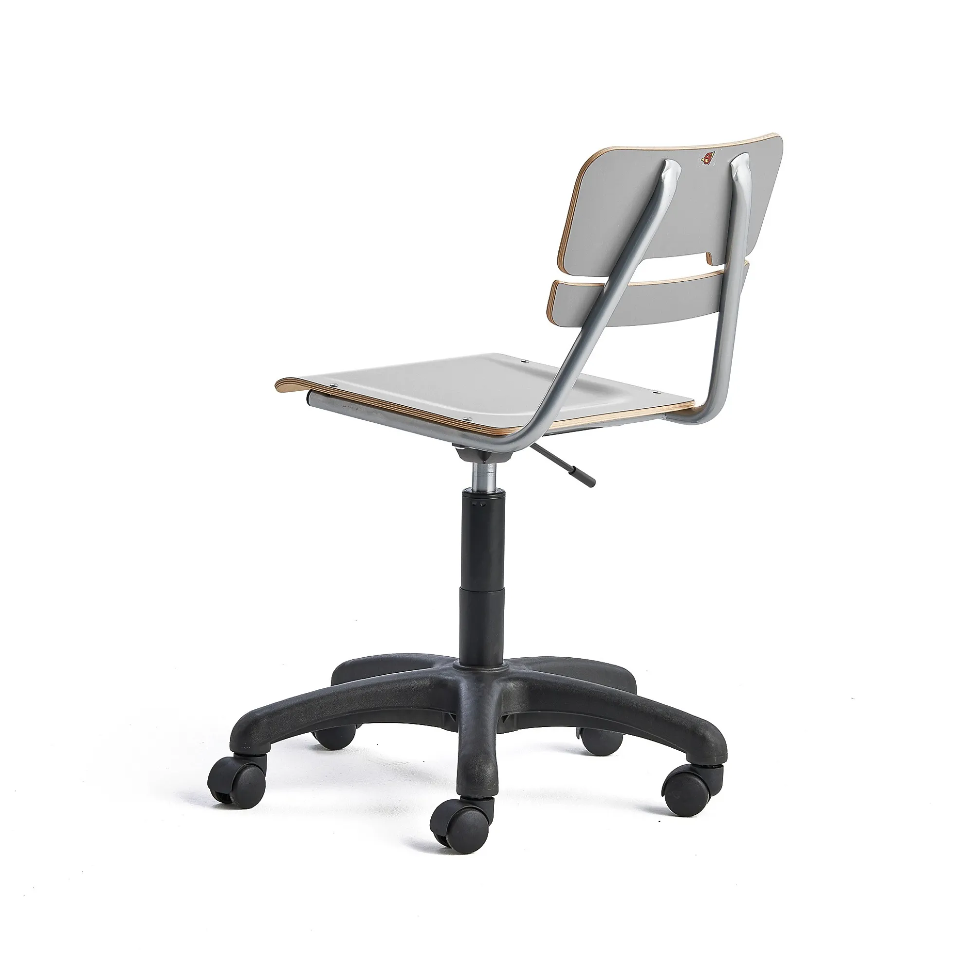 Oppilastuoli LEGERE korkeussäädettävä Pieni istuin, pyörällinen, korkeus:430-550 mm, harmaa