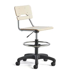Oppilastuoli LEGERE Korkeussäädettävä, pieni istuin, pyörällinen, korkeus: 530-720 mm, koivu