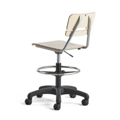 Oppilastuoli LEGERE Korkeussäädettävä, pieni istuin, pyörällinen, korkeus: 530-720 mm, koivu