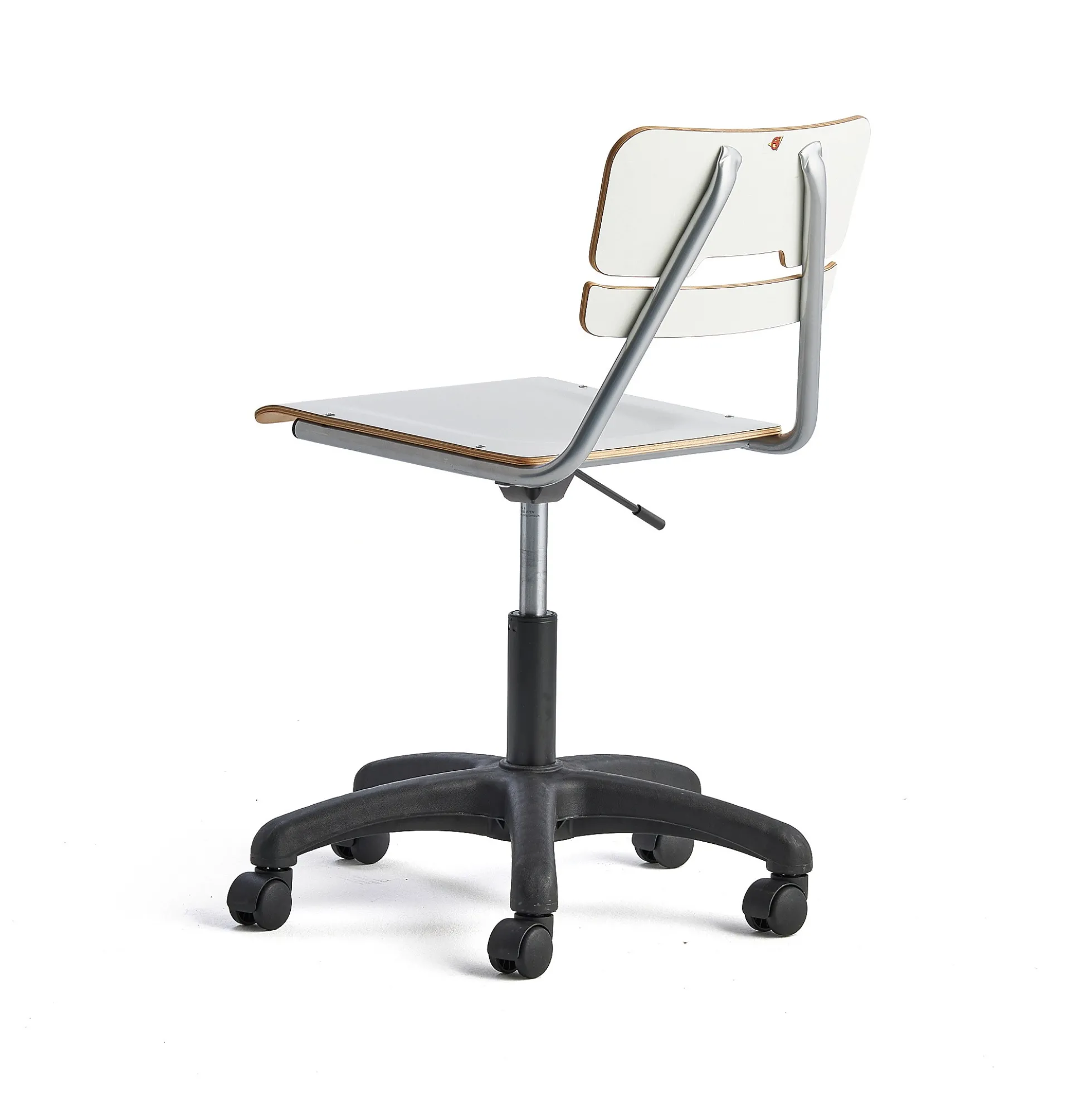 Oppilastuoli LEGERE Korkeussäädettävä, suuri istuin, pyörällinen, korkeus: 430-550 mm, valkoinen
