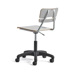 Oppilastuoli LEGERE korkeussäädettävä Suuri istuin, pyörällinen, korkeus:430-550 mm, harmaa