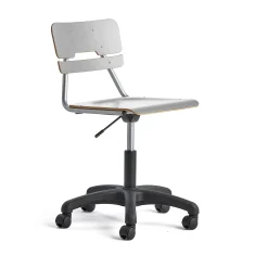 Oppilastuoli LEGERE korkeussäädettävä Suuri istuin, pyörällinen, korkeus:430-550 mm, harmaa