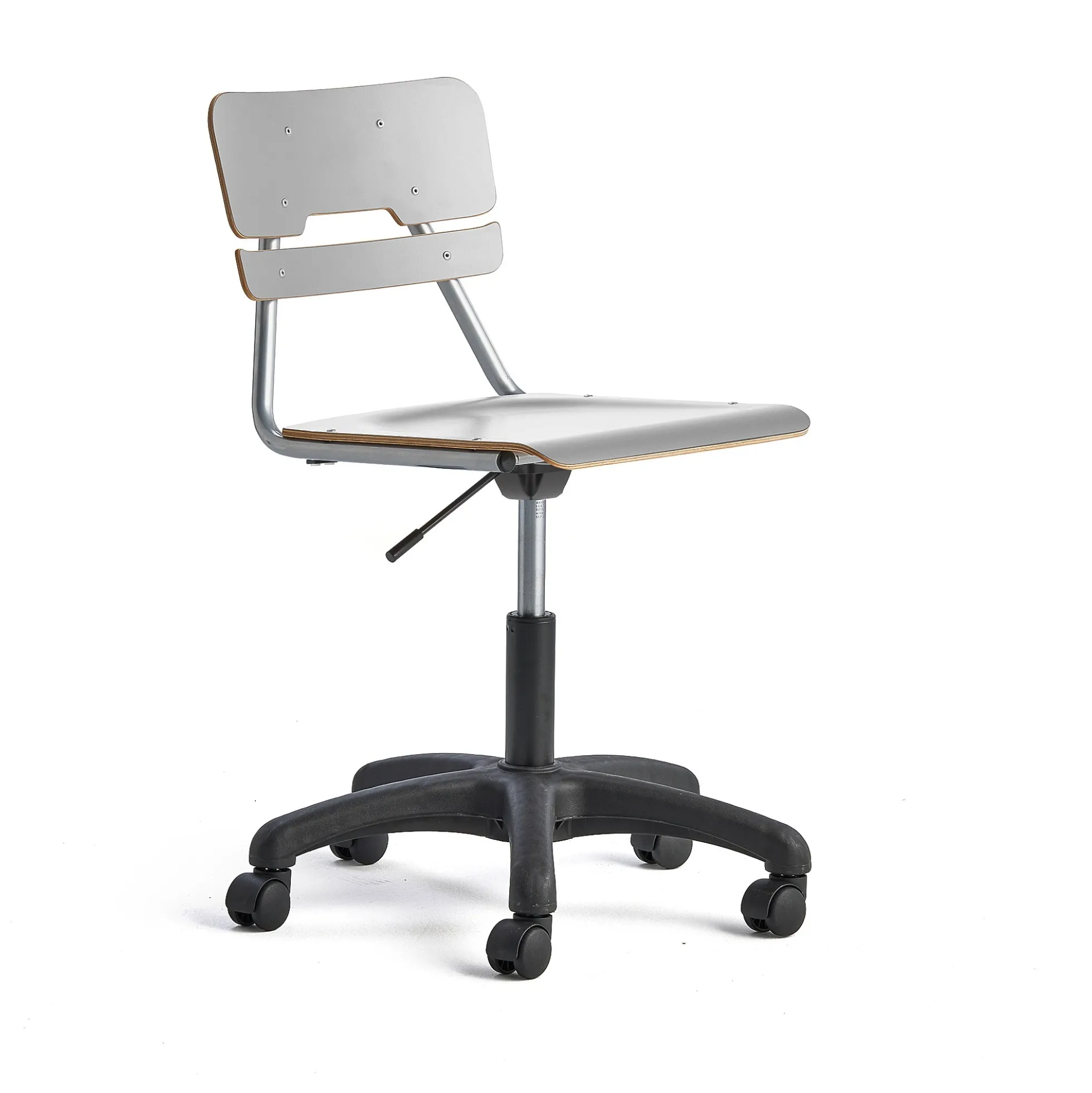 Oppilastuoli LEGERE korkeussäädettävä Suuri istuin, pyörällinen, korkeus:430-550 mm, harmaa