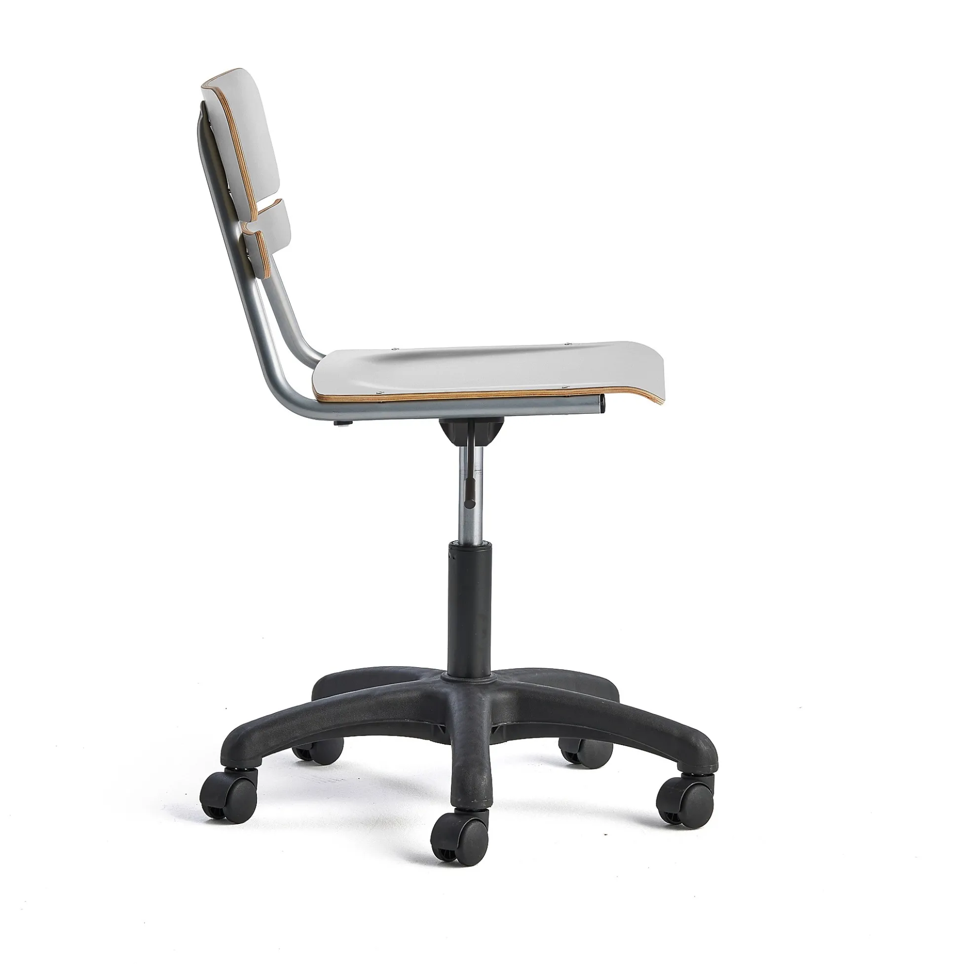 Oppilastuoli LEGERE korkeussäädettävä Suuri istuin, pyörällinen, korkeus:430-550 mm, harmaa