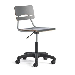 Oppilastuoli LEGERE Korkeussäädettävä, suuri istuin, pyörällinen, korkeus: 430-550 mm, antrasiitinharmaa