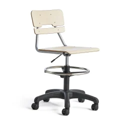 Oppilastuoli LEGERE Korkeussäädettävä, suuri istuin, pyörällinen, korkeus: 530-720 mm, koivu