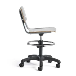 Oppilastuoli LEGERE korkeussäädettävä Suuri istuin, pyörällinen, korkeus:530-720 mm, harmaa