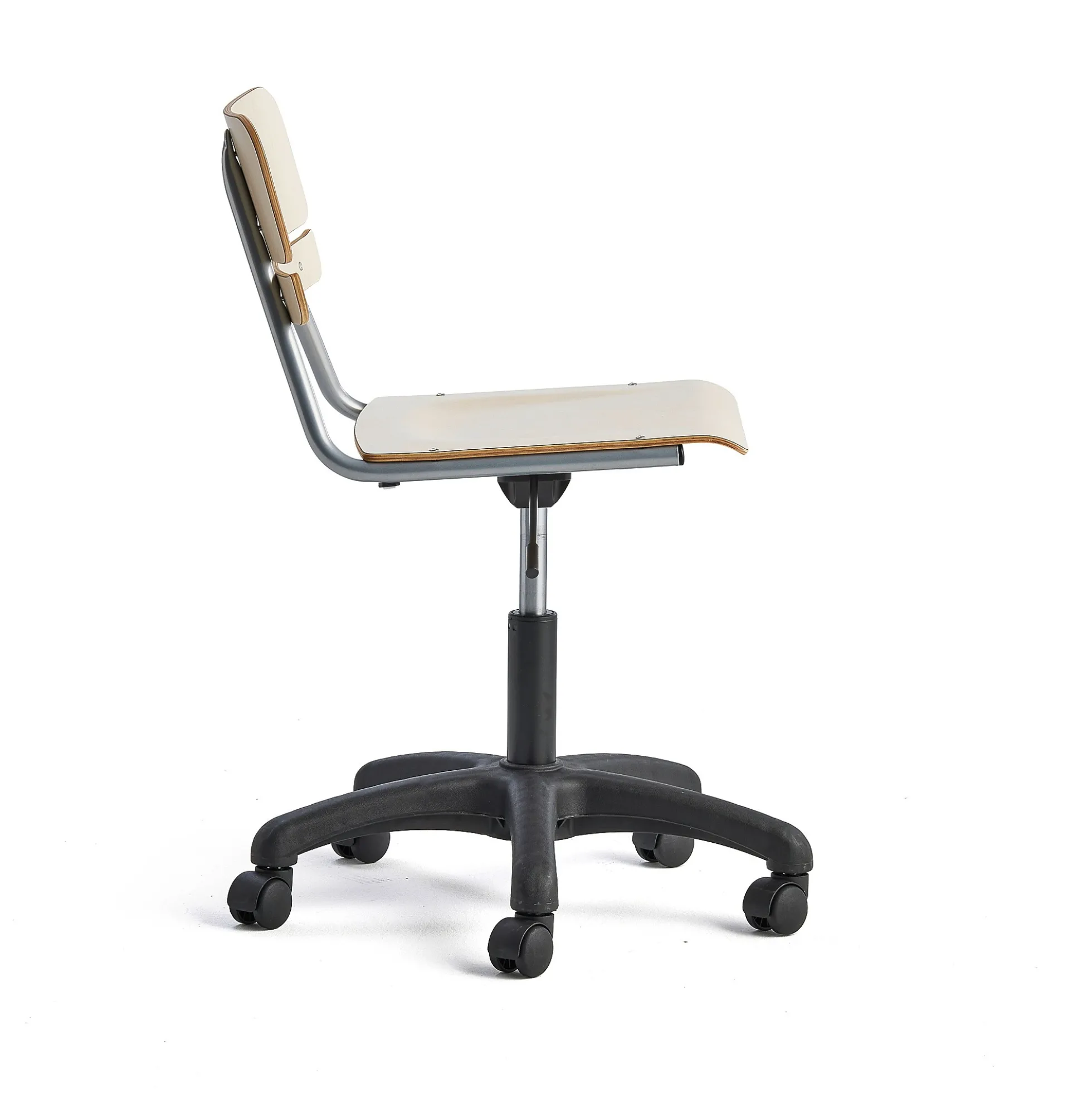 Oppilastuoli LEGERE Korkeussäädettävä, suuri istuin, pyörällinen, korkeus: 430-550 mm, koivu