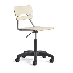 Oppilastuoli LEGERE Korkeussäädettävä, suuri istuin, pyörällinen, korkeus: 430-550 mm, koivu