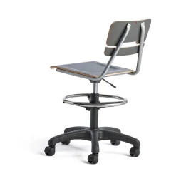 Oppilastuoli LEGERE Korkeussäädettävä, suuri istuin, pyörällinen, korkeus: 530-720 mm, antrasiitinharmaa