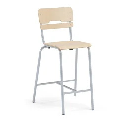 Oppilastuoli SCIENTIA Korkeus: 650 mm, hopeanharmaa/koivu