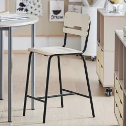 Oppilastuoli SCIENTIA Leveä istuin, korkeus: 650 mm, antrasiitinharmaa/koivu