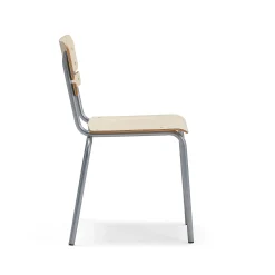 Oppilastuoli SCIENTIA Leveä istuin, korkeus: 460 mm, hopeanharmaa/koivu