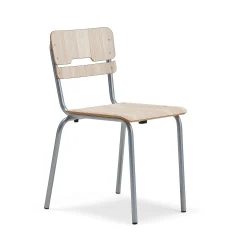 Oppilastuoli SCIENTIA Leveä istuin, korkeus: 460 mm, hopeanharmaa/saarni