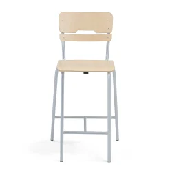 Oppilastuoli SCIENTIA Leveä istuin, korkeus: 650 mm, hopeanharmaa/koivu