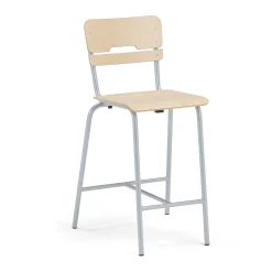 Oppilastuoli SCIENTIA Leveä istuin, korkeus: 650 mm, hopeanharmaa/koivu
