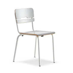 Oppilastuoli SCIENTIA Leveä istuin, korkeus: 460 mm, valkoinen/harmaa